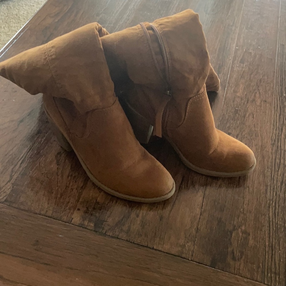 Brown over the knee boot